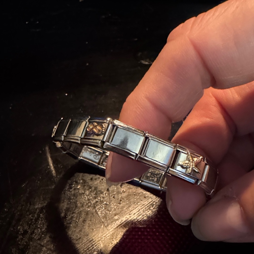 Elegant Italian Link Charm Bracelet Stainless Steel And Gold Nautical Theme View 2